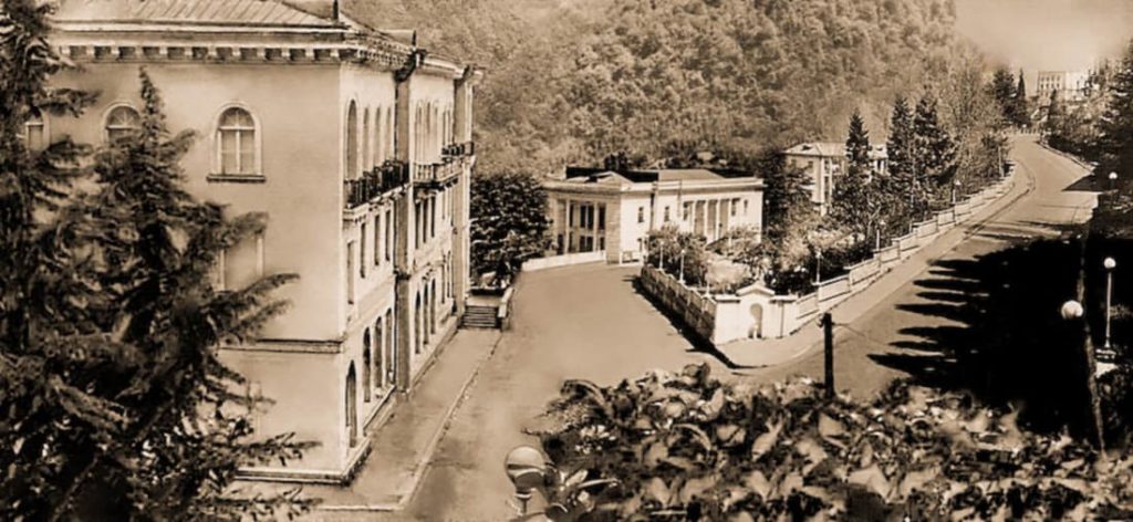 Акармара. 1950-е. Гостиница и центральная остановка (пятачок)